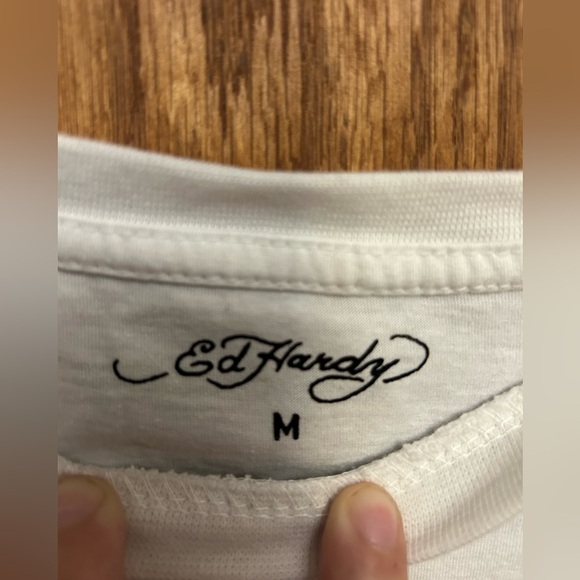 Ed Hardy White T-Shirt EUC - Picture 2 of 3